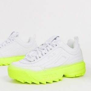 Chunky Fila sneakers white and neon